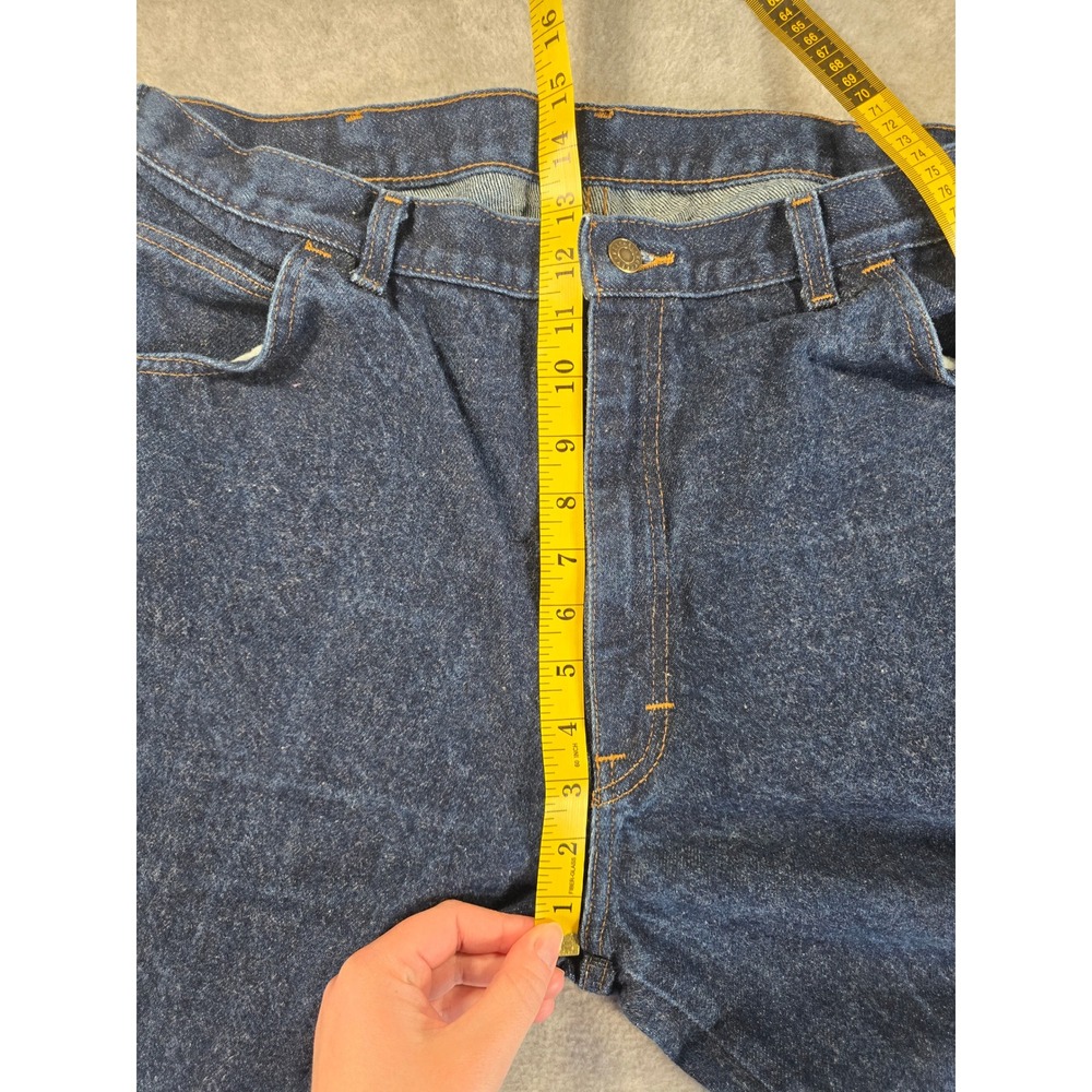 Key Industries Mens Vintage Dark Wash Denim Workwear Jeans 40x32 - Picture 11 of 16